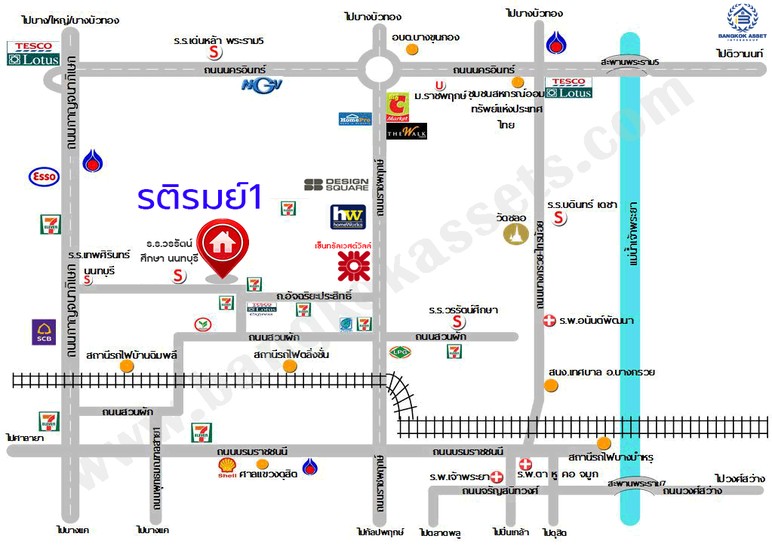 แผนที่ รติรมย์1 บางกรวย