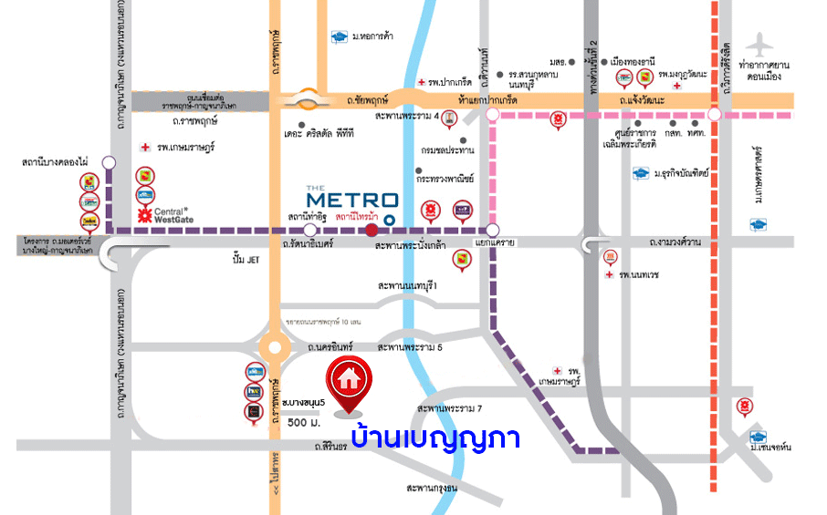 บ้านเดี่ยวมือสองนนทบุรี เนื้อที่ 68.1 ตร.ว. ห้องมุม! ม.บ้านเบญญาภา ราชพฤกษ์-วงเวียนพระรามห้า หลังใหญ่พื้นที่ใช้สอยกว่า 260 ตร.ม. 4นอน 5น้ำ จอดรถได้ 2 คัน พร้อมเฟอร์นิเจอร์บิ้วอินท์ทั้งหลัง!! บนทำเลโซนเมือง! โครงการอยู่ตรงข้ามเดอะ คริสตัล เอสบี ราชพฤกษ์ เชื่อมต่อปิ่นเกล้า-สาทร ได้อย่างรวดเร็ว ใกล้จุดขึ้นทางด่วน "ศรีรัช"