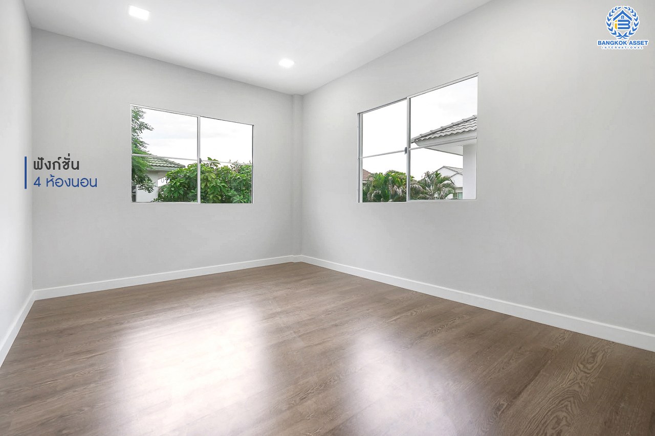 บ้านมือสองตกแต่งใหม่ คุณภาพLH ม.มัณฑนา ปิ่นเกล้า-พระราม5 #ห้องริมหลังใหญ่ บรรยากาศเป็นส่วนตัว หน้าบ้านไม่ติดใคร เนื้อที่ 61.3 ตร.ว. ฟังก์ชั่น 4 ห้องนอน (ต่อเติมห้องกระจกชั้นล่างปรับเปลี่ยนเป็นห้องนอนได้) 3 ห้องน้ำ 2 ที่จอดรถ มี Living Room พร้อม Facilities ครบครัน! บนทำเลเดินทางสะดวก ติดถ.นครอินทร์ ใกล้วงเวียนพระราม5 และจุดขึ้นทางด่วน "ศรีรัช"...