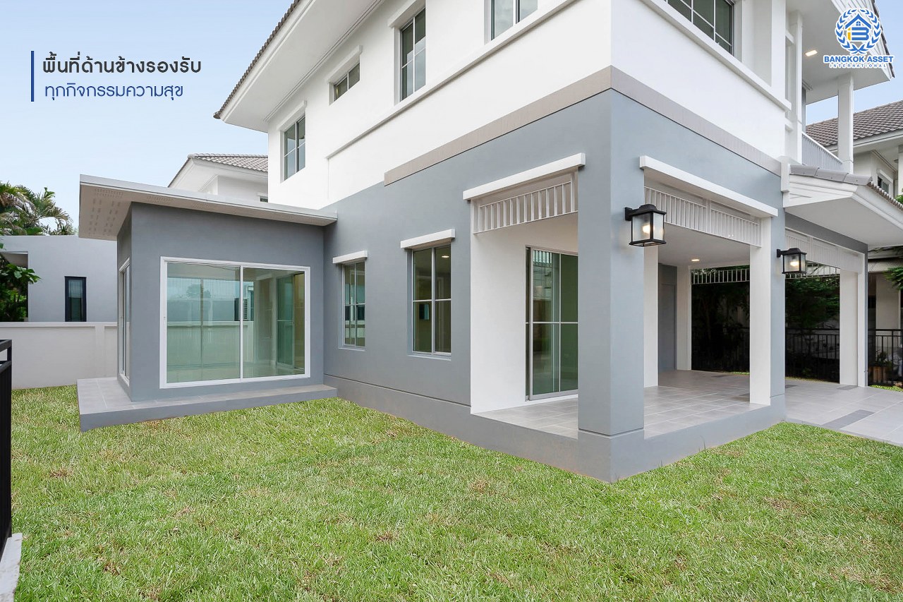 บ้านมือสองตกแต่งใหม่ คุณภาพLH ม.มัณฑนา ปิ่นเกล้า-พระราม5 #ห้องริมหลังใหญ่ บรรยากาศเป็นส่วนตัว หน้าบ้านไม่ติดใคร เนื้อที่ 61.3 ตร.ว. ฟังก์ชั่น 4 ห้องนอน (ต่อเติมห้องกระจกชั้นล่างปรับเปลี่ยนเป็นห้องนอนได้) 3 ห้องน้ำ 2 ที่จอดรถ มี Living Room พร้อม Facilities ครบครัน! บนทำเลเดินทางสะดวก ติดถ.นครอินทร์ ใกล้วงเวียนพระราม5 และจุดขึ้นทางด่วน "ศรีรัช"...