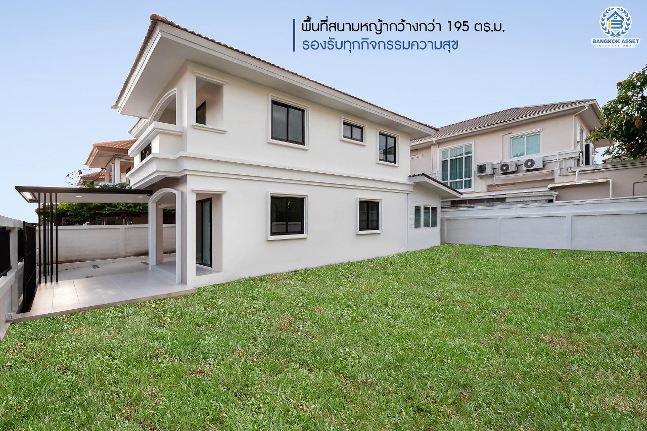 บ้านมือสองตกแต่งใหม่ ม.ลานทอง ติวานนท์-ปากเกร็ด  #หลังใหญ่ แปลงมุม เนื้อที่ 80 ตร.ว. มีพื้นที่สนามด้านข้างกว้าง 195 ตร.ม. พร้อมรับทุกกิจกรรม ฟังก์ชั่น 3 ห้องนอน 2 ห้องน้ำ 3 ที่จอดรถ สะดวกทุกการเดินทาง บนทำเลติด ถ.ติวานนท์ ใกล้เซ็นทรัล และทางด่วน "แจ้งวัฒนะ" เพียง 5 นาทีถึง "ห้าแยกปากเกร็ด"...