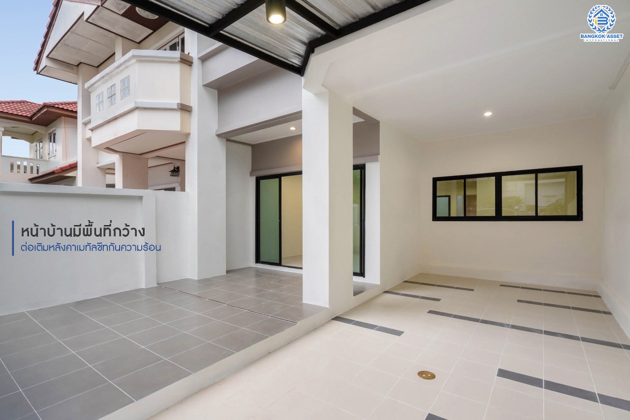 บ้านมือสองตกแต่งใหม่ ทาวน์เฮ้าส์หลังใหญ่ เนื้อที่ 24.1 ตร.ว. ม.บิวตี้เฮ้าส์3 ราชพฤกษ์-กาญจนาฯ ฟังก์ชั่น 3 ห้องนอน 2 ห้องน้ำ กว้างขวางด้วยพื้นที่ใช้สอยถึง 186 ตร.ม. พร้อมทุกการเข้าอยู่ บนทำเลสุดสะดวก ใกล้ The Walk และทางด่วนศรีรัช...