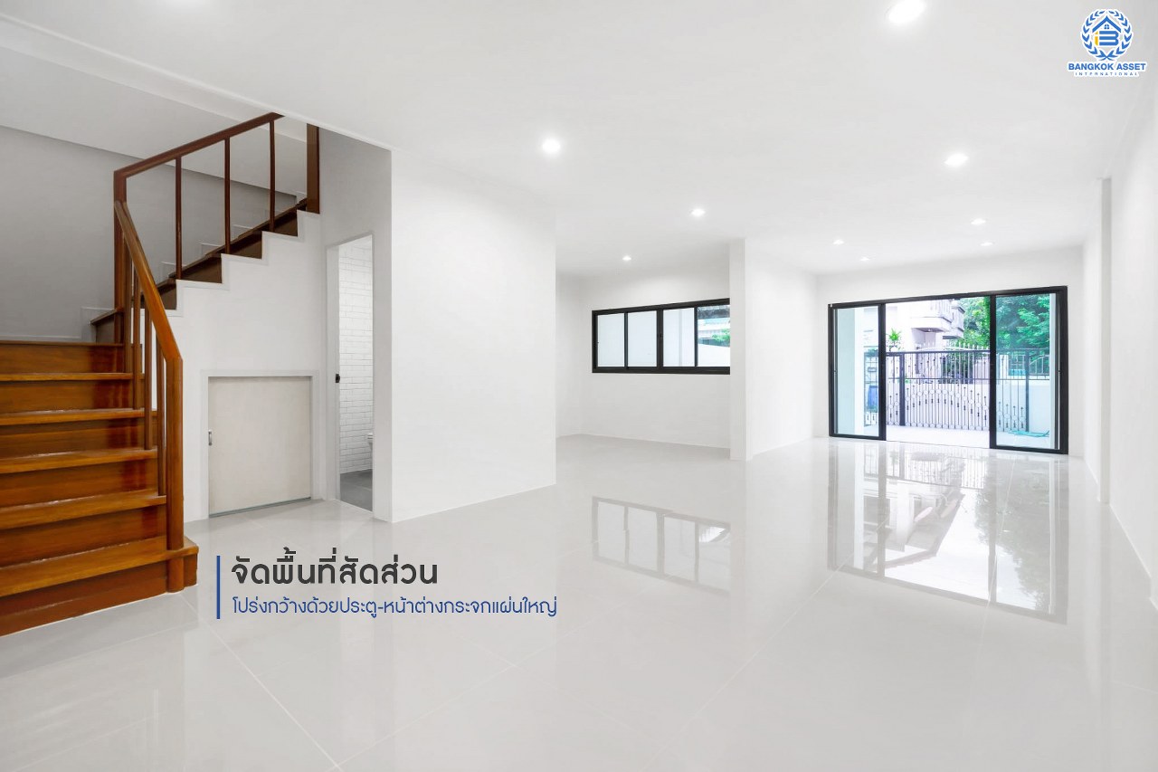 บ้านมือสองตกแต่งใหม่ ทาวน์เฮ้าส์หลังใหญ่ เนื้อที่ 24.1 ตร.ว. ม.บิวตี้เฮ้าส์3 ราชพฤกษ์-กาญจนาฯ ฟังก์ชั่น 3 ห้องนอน 2 ห้องน้ำ กว้างขวางด้วยพื้นที่ใช้สอยถึง 186 ตร.ม. พร้อมทุกการเข้าอยู่ บนทำเลสุดสะดวก ใกล้ The Walk และทางด่วนศรีรัช...