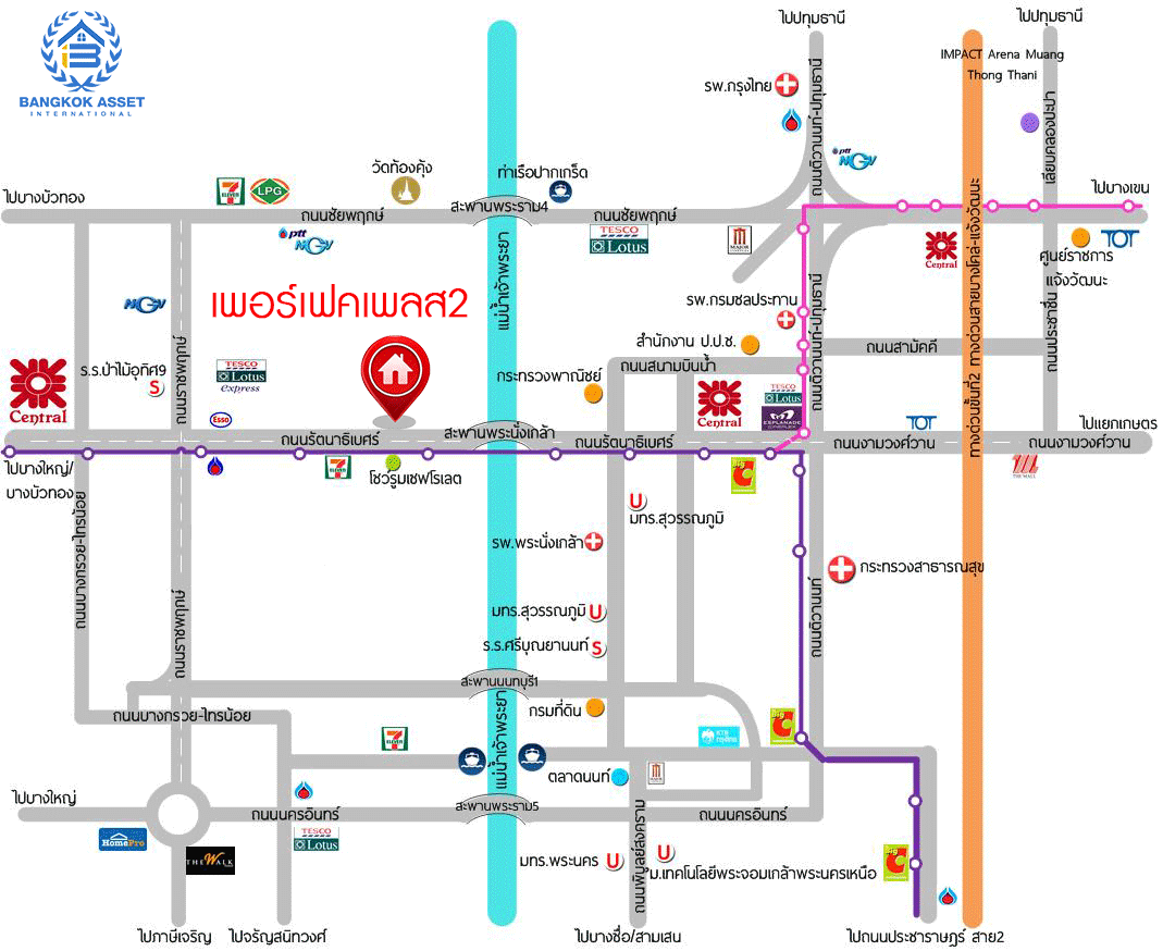 บ้านมือสองตกแต่งใหม่ ม.เพอร์เฟคเพลส2 ติดถ.รัตนาธิเบศร์ หลังใหญ่พร้อมอยู่ เนื้อที่ 58.1 ตร.ว. ดีไซน์โมเดิร์น ฟังก์ชั่น 4 ห้องนอน 3 ห้องน้ำ 2 ที่จอดรถ บนที่สุดแห่งทำเลโซนเมือง ติดรถไฟฟ้า"สถานีไทรม้า" และใกล้จุดขึ้นทางด่วน "งามวงศ์วาน"