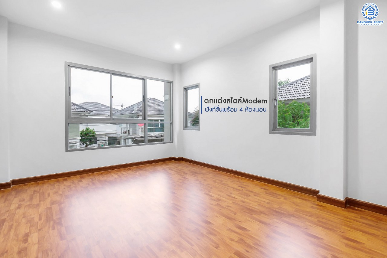 บ้านมือสองตกแต่งใหม่ ม.เพอร์เฟคเพลส2 ติดถ.รัตนาธิเบศร์ หลังใหญ่พร้อมอยู่ เนื้อที่ 58.1 ตร.ว. ดีไซน์โมเดิร์น ฟังก์ชั่น 4 ห้องนอน 3 ห้องน้ำ 2 ที่จอดรถ บนที่สุดแห่งทำเลโซนเมือง ติดรถไฟฟ้า"สถานีไทรม้า" และใกล้จุดขึ้นทางด่วน "งามวงศ์วาน"