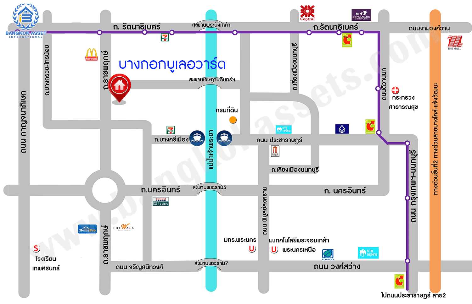 บ้านมือสองตกแต่งใหม่ ดีไซน์สุดหรู ม.บางกอกบูเลอวาร์ด ราชพฤกษ์-พระราม5-2 หลังใหญ่ #แปลงมุม เนื้อที่ 57.1 ตร.ว. บนสังคมคุณภาพ SC Asset* รองรับครอบครัวใหญ่ด้วยฟังก์ชั่นจัดเต็ม 4 ห้องนอน 4 ห้องน้ำ (ห้องนอนชั้นบนทุกห้องมีห้องน้ำในตัว) 2 ที่จอดรถ บนทำเลติดถนนราชพฤกษ์ ใกล้วงเวียนพระรามห้า ,ทางด่วน และเพียง 10 ถึงรถไฟฟ้า "สถานีบางรักใหญ่"