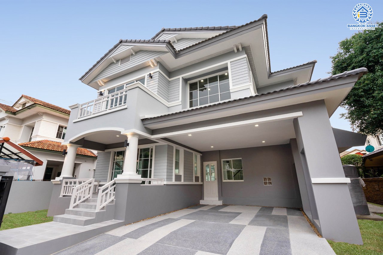 บ้านมือสองตกแต่งใหม่ หลังใหญ่พิเศษ เนื้อที่ 75 ตร.ว. ม.นันทวัน พระราม5 ตกแต่งหรูหรา ฟังก์ชั่นจัดเต็ม 3 ห้องนอน 1 ห้องแม่บ้าน 4 ห้องน้ำ พร้อม Living Room รองรับทุกความสุข ทำเลเดินทางสะดวก ใกล้ทางด่วน "กาญจนาภิเษก" และรถไฟฟ้า "สถานีบางรักใหญ่"