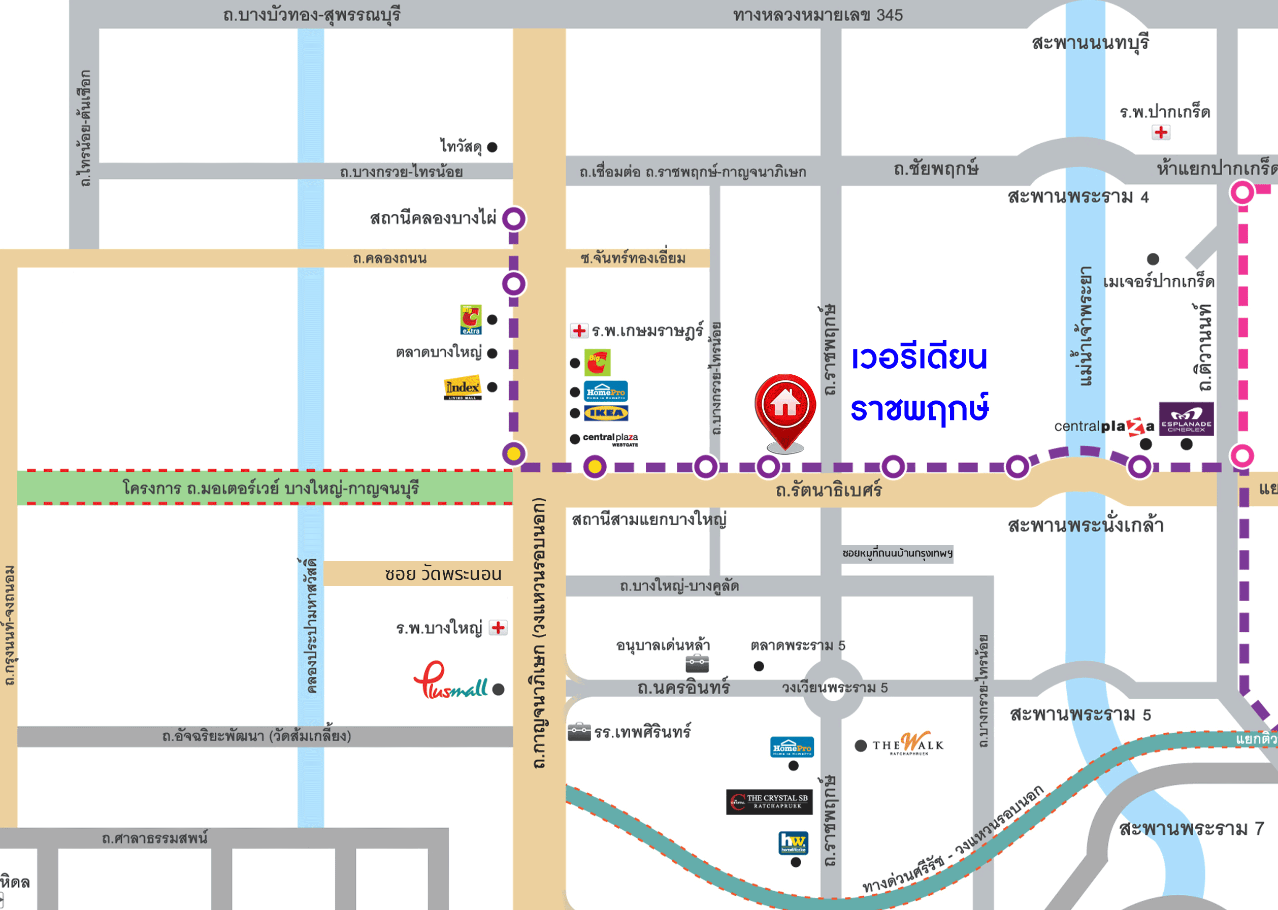 ทาวน์เฮ้าส์มือสองแปลงมุมย่านนนทบุรี โครงการ เวอรีเดียน ราชพฤกษ์ ทาวน์เฮ้าส์สไตล์โมเดิร์นหน้ากว้าง 7 เมตร ที่จะตอบโจทย์ทุกไลฟ์สไตล์ ฟังก์ชัน 3 ห้องนอน 3ห้องน้ำ เดินทางสะดวก ใกล้รถไฟฟ้าสายสีม่วง สถานี "บางรักน้อยท่าอิฐ" และ ใกล้จุดขึ้นทางด่วน "งามวงศ์วาน แจ้งวัฒนะ"...