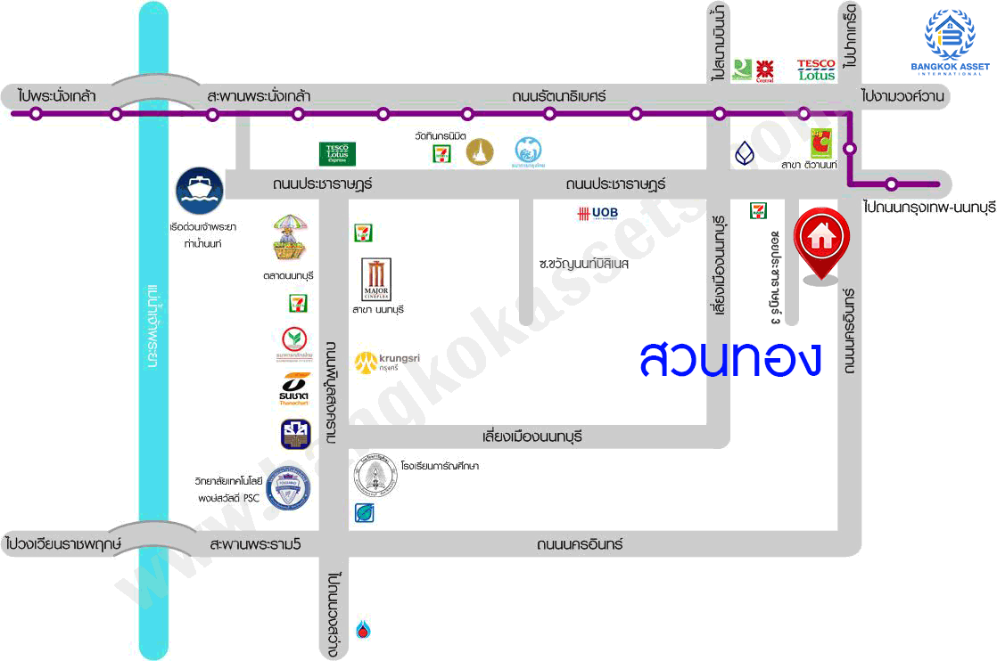 *****ทาวน์เฮ้าส์มือสองย่านนนทบุรี ม.สวนทองวิลเลจ ประชาราษฎร์ บนเนื้อที่ 18 ตร.ว. ฟังก์ชัน 2 ห้องนอน 2 ห้องน้ำ พร้อมเข้าอยู่ แถมเฟอร์นิเจอร์ภายใน ใกล้เซ็นทรัลรัตนาธิเบศร์, เดอะมอลล์งามวงศ์วาน เพียง 5 นาทีก็ถึงรถไฟฟ้าสายสีม่วง "สถานีแยกติวานนท์"