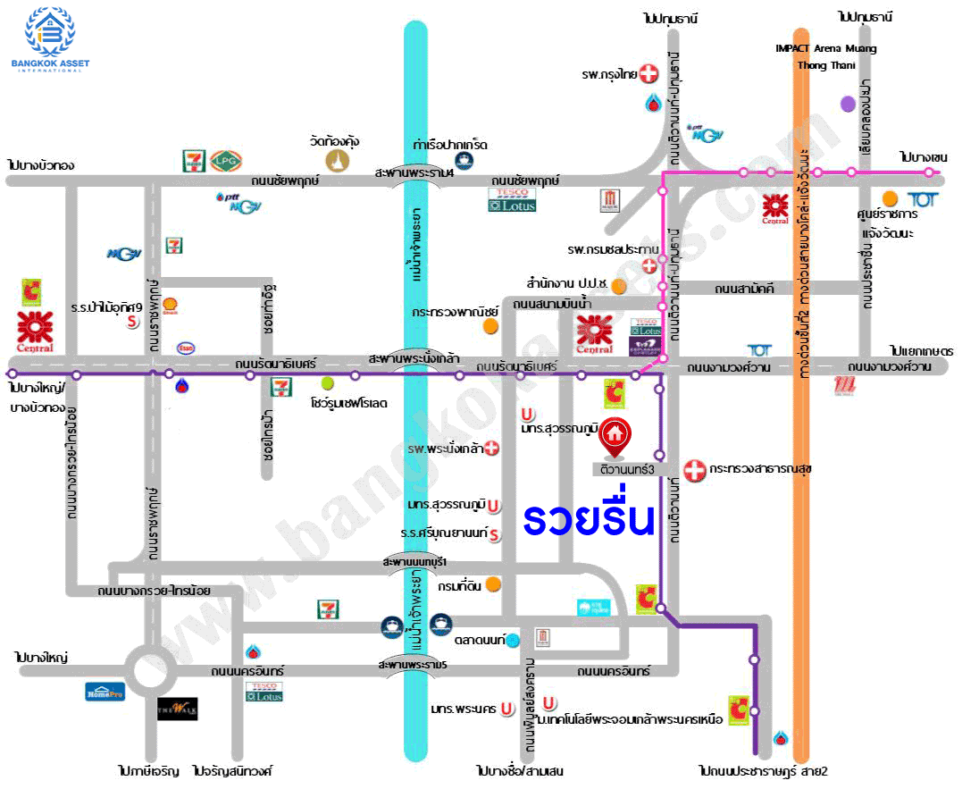 *****บ้านแฝดมือสองชั้นเดียว ย่านนนทบุรี ม.รวยรื่น ติวานนท์  บ้านสวยตกแต่งใหม่เหมือนมือหนึ่ง บนเนื้อที่ 32 ตร.ว. มาพร้อมฟังก์ชัน 3 ห้องนอน 3 ห้องน้ำ จอดรถ 1 คัน  บนทำเลศักยภาพ เชื่อมต่อถนนหลายเส้นทาง ใกล้จุดขึ้นทางด่วนงามวงศ์วาน และ รถไฟฟ้าสถานีกระทรวงสาธารณสุข เติมเต็มด้วยสิ่งอำนวยความสะดวกครบครัน