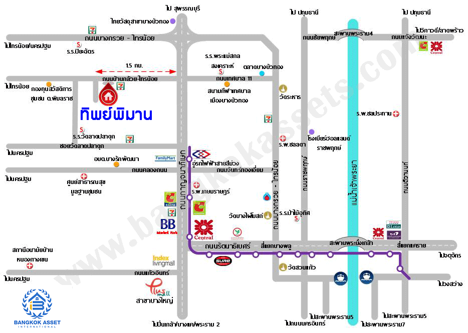 *****ทาวน์เฮ้าส์มือสองย่านนนทบุรี ม.ทิพย์พิมานการ์เด้น บ้านกล้วย-ไทรน้อย เนื้อที่ 21 ตร.ว. ฟังก์ชัน 3 ห้องนอน 2 ห้องน้ำ 1 ที่จอดรถ บนทำเลเชื่อมต่อถ.กาญจนาภิเษก, ถ.บ้านกล้วย-ไทรน้อย, ถ.ซอยวัดลาดปลาดุก ใกล้เซ็นทรัลเวสต์เกต และรถไฟฟ้าสายสีม่วง "สถานีคลองบางไผ่"