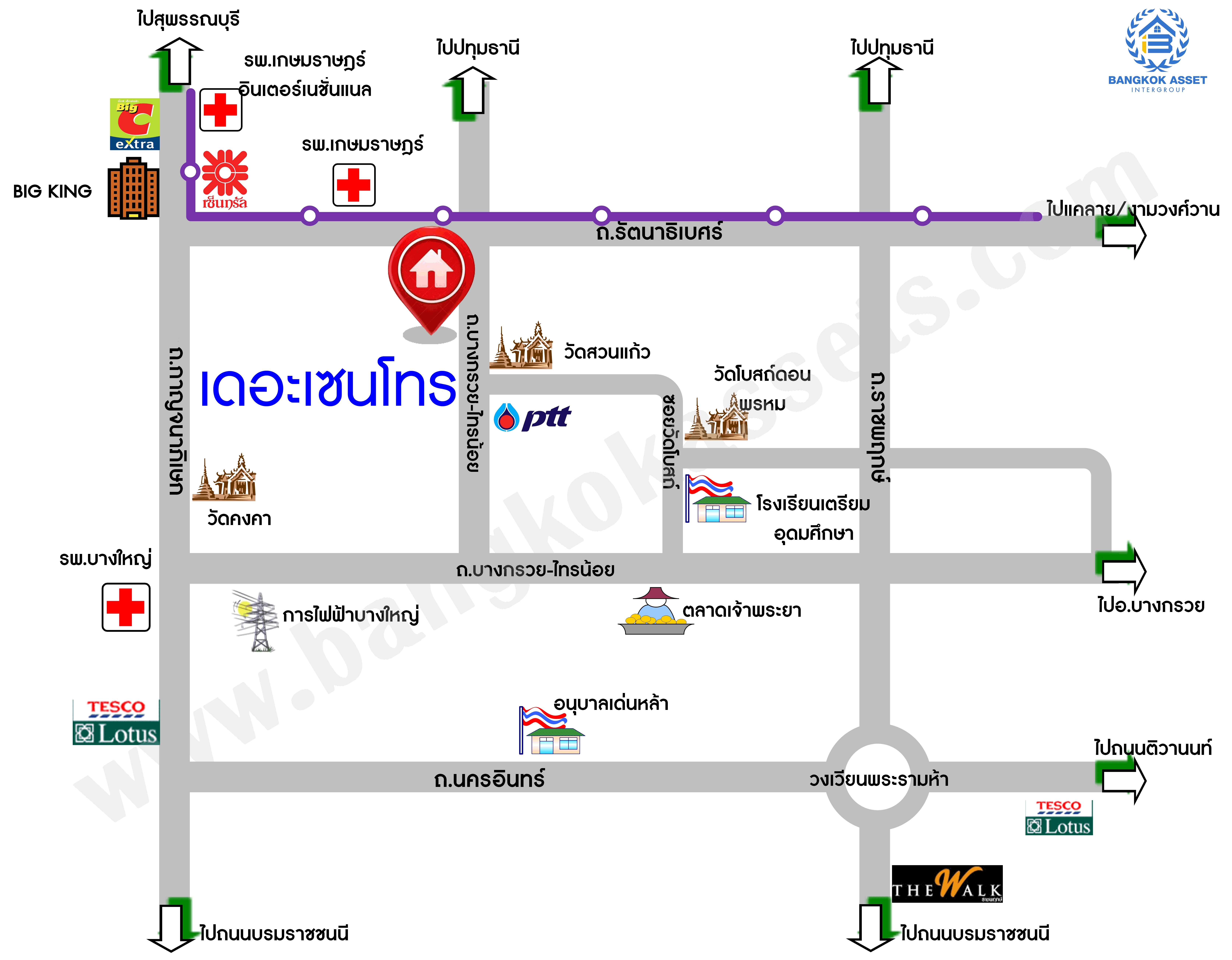 *****บ้านเดี่ยวมือสองย่านนนทบุรี หมู่บ้าน เดอะเซนโทร รัตนาธิเบศร์-ราชพฤกษ์ เนื้อที่กว้างขวางเกือบ 51 ตร.ว.  ฟังก์ชัน 3 ห้องนอน 3 ห้องน้ำ ที่จอดรถ 2 คัน เฟอร์นิเจอร์บิ้วท์อิน พร้อมอยู่ บนทำเลแห่งการเดินทาง ใกล้รถไฟฟ้าสายสีม่วง "สถานีบางพลู" และทางด่วน "งามวงศ์วาน"