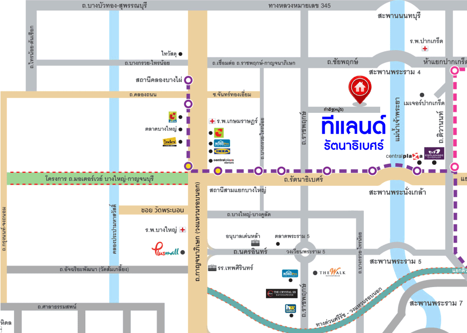 *****ทาวน์เฮ้าส์มือสองย่านนนทบุรี ม.ทีแลนด์ รัตนาธิเบศร์ หลังมุม! เนื้อที่มากถึง 42.7 ตร.ว. ฟังก์ชันจัดเต็มถึง 3 ห้องนอน 2 ห้องน้ำ จอดรถได้เยอะถึง 4 คัน พื้นที่เยอะ เหมาะสำหรับทำบริษัท หรือออฟฟิศ บนทำเลดี เพียง 8 นาทีก็ถึงรถไฟฟ้าสายสีม่วง "สถานีบางรักน้อยท่าอิฐ"