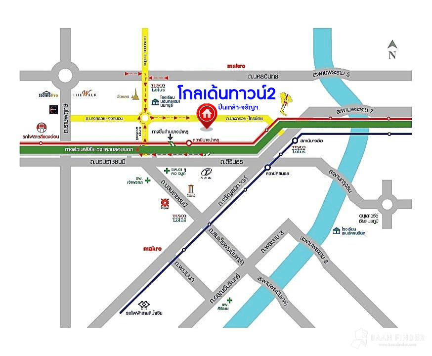 *****ทาวน์เฮ้าส์มือสองย่านนนทบุรี ม.โกลเด้นทาวน์2 ปิ่นเกล้า-จรัญสนิทวงศ์ หลังมุม! เนื้อที่กว้างขวางถึงเกือบ 29 ตร.ว. ฟังก์ชันจัดเต็ม 4 ห้องนอน 3 ห้องน้ำ 2 ที่จอดรถ บ้านสวยพร้อมอยู่ ใกล้รถไฟฟ้าสายสีแดง "สถานีบางบำหรุ" และทางด่วน "ศรีรัช-วงแหวนรอบนอก" จองเลย!