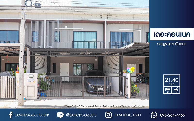 *****ทาวน์เฮ้าส์มือสองย่านนนทบุรี ม.เดอะคอนเนค กาญจนาภิเษก-กันตนา เนื้อที่กว้างขวางถึง 21.4 ตร.ว. ฟังก์ชัน 3 ห้องนอน 2 ห้องน้ำ 2 ที่จอดรถ บนทำเลศักยภาพ เดินทางสะดวก ใกล้รถไฟฟ้าสายสีม่วง "สถานีตลาดบางใหญ่", เซ็นทรัลเวสต์เกต และทางด่วน "ศรีรัช" ราคาถูกสุดในย่านนี้!