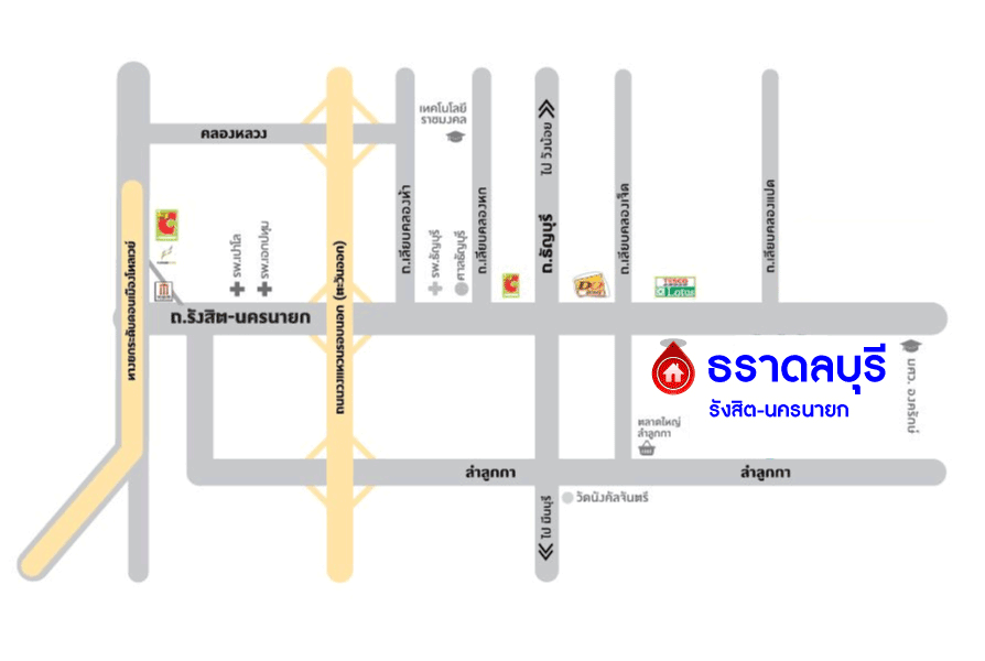 บ้านแฝดมือสอง ปทุมธานี ม.ธราดลบุรี รังสิต-นครนายก เนื้อที่กว้าง 35 ตร.ว. ฟังก์ชัน 3 ห้องนอน 2 ห้องน้ำ บ้านพร้อมเข้าอยู่ ใกล้สิ่งอำนวยความสะดวกมากมาย ในราคาสุดโดน! โครงการตั้งบนทำเลแห่งการเดินทาง เชื่อมต่อถนนรังสิต-นครนายก, ถนนกาญจนาภิเษก, ถนนเลียบด่วนลำลูกกา จองด่วน!