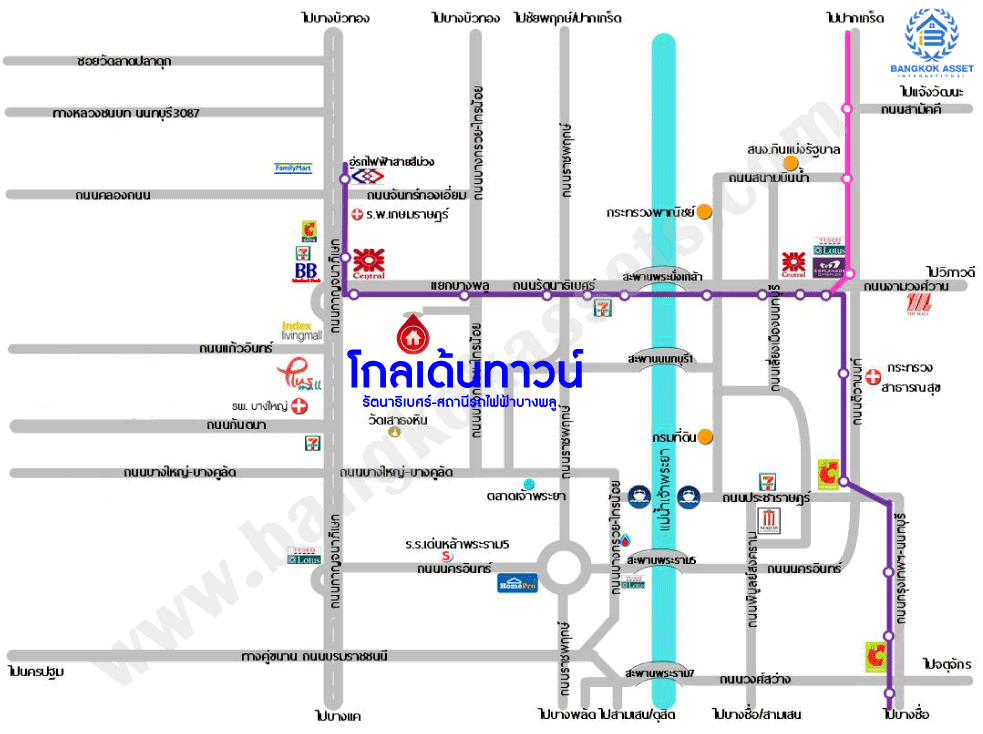 *****ทาวน์เฮ้าส์มือสอง นนทบุรี ม.โกลเด้นทาวน์ รัตนาธิเบศร์-สถานีรถไฟฟ้าบางพลู เนื้อที่ 21.20 ตร.ว. ฟังก์ชัน 4 ห้องนอน 3 ห้องน้ำ 2 ที่จอดรถ ภายในตกแต่งทันสมัย ฟรี! เครื่องปรับอากาศ บนทำเลเดินทางสะดวก เชื่อมต่อถนนรัตนาธิเบศร์ ใกล้รถไฟฟ้าสายสีม่วง "สถานีบางพลู" และจุดขึ้นทางด่วน "ศรีรัช-วงแหวนรอบนอก"