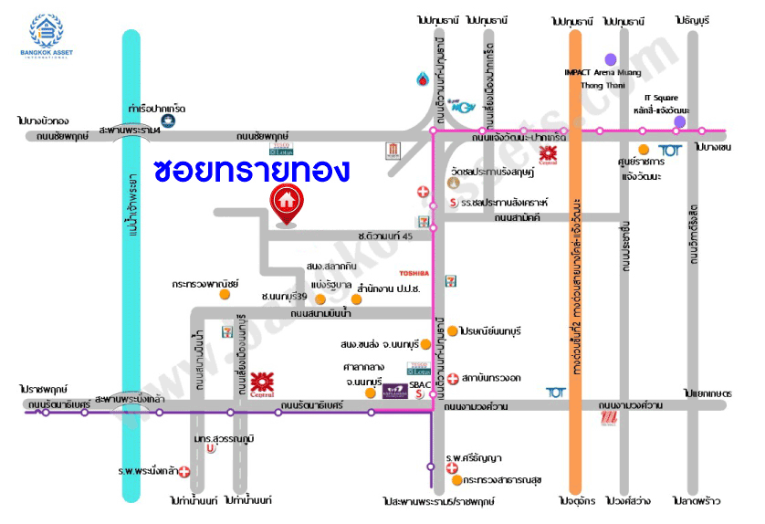 *****บ้านเดี่ยวมือสอง ซอยทรายทอง ติวานนท์45 เนื้อที่กว้าง 62 ตร.ว. ฟังก์ชัน 3 ห้องนอน 1 ห้องน้ำ 2 ที่จอดรถ ภายในตกแต่งแบบสตูดิโอ พร้อมอยู่ ตั้งบนทำเลดี เชื่อมต่อถนนรัตนาธิเบศร์, ถนนติวานนท์, ถนนเลี่ยงเมืองนนทบุรี ใกล้รถไฟฟ้าสายสีม่วง "สถานีแยกนนทบุรี1" และจุดขึ้นทางด่วน "งามวงศ์วาน"