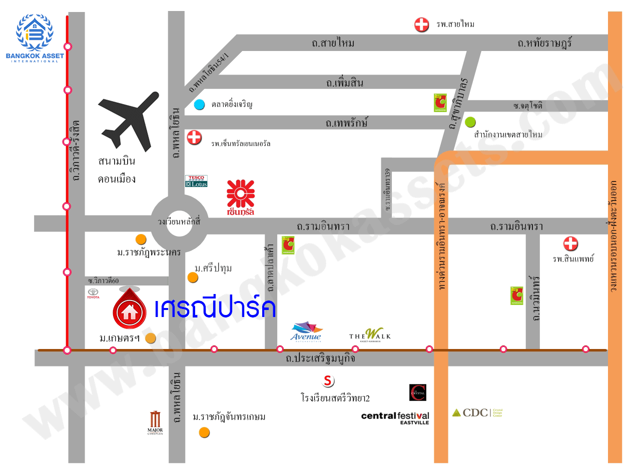 *****ทาวน์เฮาส์มือสองกรุงเทพมหานคร หลักสี่ ม.เศรณีปาร์ค วิภาวดี-รังสิต เนื้อที่ 40.8 ตร.ว บ้านหลังมุม พร้อมฟังก์ชัน 4 ห้องนอน 3 ห้องน้ำ 2 ที่จอดรถ ฟรี! 6 เครื่องปรับอากาศ บนทำเลใกล้สนามบินดอนเมือง เชื่อมต่อถนนวิภาวดี-รังสิต, ถนนประเสริฐมนูกิจ ใกล้จุดขึ้นทางด่วน "อุตราภิมุข"