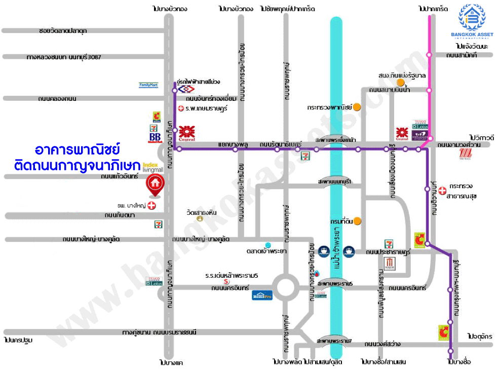 *****อาคารพาณิชย์ 3 ชั้นมือสอง ติดถนนกาญจนาภิเษก เนื้อที่ 178.80 ตร.ว. ได้พื้นที่กว้างกว่า 6 คูหา ทำเลดีตั้งอยู่บนย่านชุมชน เหมาะสำหรับการลงทุนทำธุรกิจ เชื่อมต่อถนนแก้วอินทร์, ถนนรัตนาธิเบศร์ ใกล้โครงการรถไฟฟ้าสายสีม่วง "สถานีตลาดบางใหญ่" และจุดขึ้นทางด่วน "กาญจนาภิเษก "