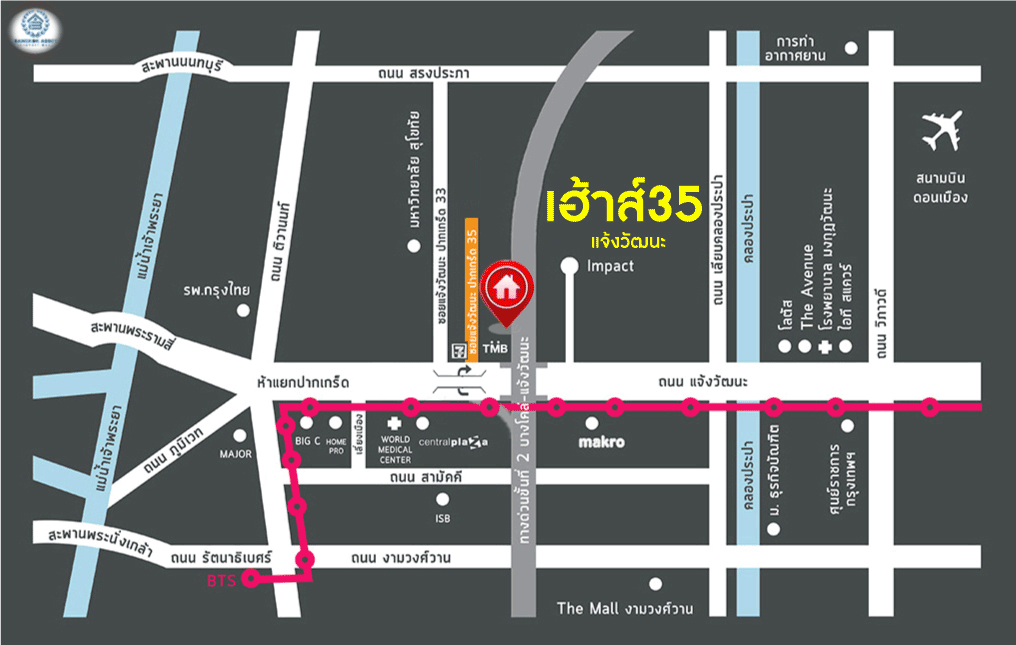 *****ทาวน์เฮ้าส์ 3 ชั้นมือสอง โครงการ เฮ้าส์35 แจ้งวัฒนะ เนื้อที่กว้าง 19.50 ตร.ว. ฟังก์ชัน 4 ห้องนอน 3 ห้องน้ำ แต่งสวยทั้งหลัง แถมฟรี! เครื่องปรับอากาศ การเดินทางสะดวกสบาย เชื่อมต่อถนนสามัคคี, ถนนติวานนท์, ถนนเลียบคลองปะปา ใกล้รถไฟฟ้าสายสีชมพู "สถานีแจ้งวัฒนะ14" และจุดขึ้นทางด่วน "แจ้งวัฒนะ"