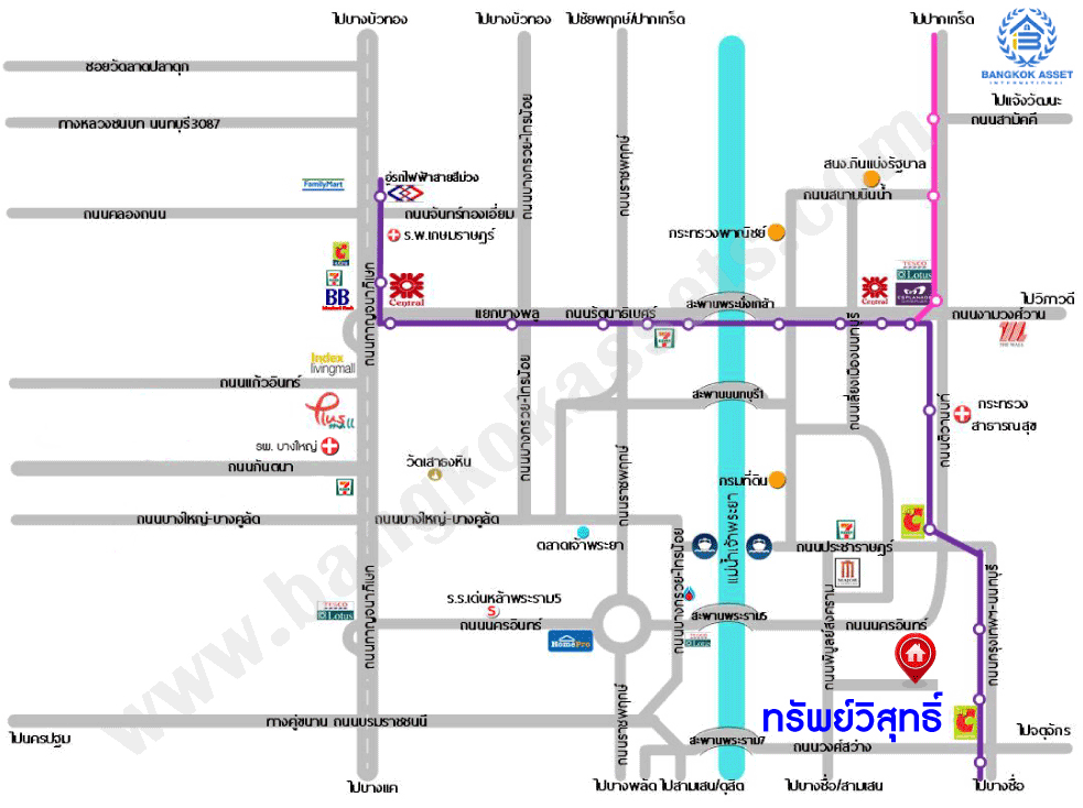 ทาวน์เฮ้าส์มือสอง โครงการ ทรัพย์วิสุทธิ์ พิบูลย์สงคราม เนื้อที่กว้าง 29 ตร.ว. ฟังก์ชัน 3 ห้องนอน 2 ห้องน้ำ 2 ที่จอดรถ ภายในตกแต่งแบบโมเดิร์น พร้อมเข้าอยู่ได้ทันที โครงการตั้งบนทำเลดี เชื่อมต่อถนนพิบูลย์สงคราม ถนนวงศ์สว่าง ถนนประชาราษฎร์ ใกล้รถไฟฟ้าสายสีม่วง "สถานีแยกติวานนท์"