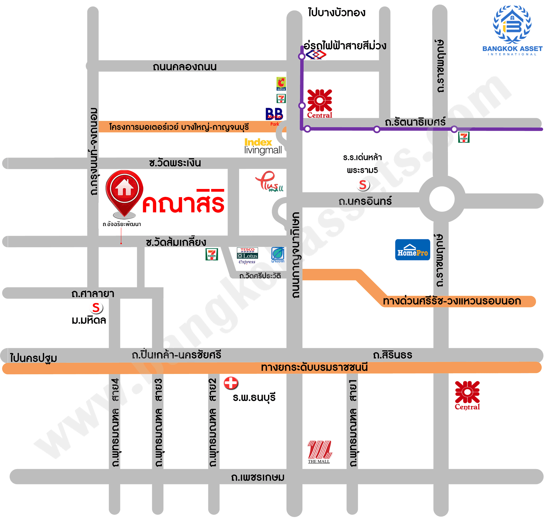 บ้านเดี่ยวมือสอง โครงการ คณาสิริ ศาลายา หลังมุม เนื้อที่กว้าง 61.30 ตร.ว. ฟังก์ชัน 4 ห้องนอน 2 ห้องน้ำ 2 ที่จอดรถ พร้อมอยู่ ภายในตกแต่งโมเดิร์น บนทำเลแห่งการเดินทาง เชื่อมต่อถนนกรุงนนท์-จงถนอม ถนนศาลายา ถนนกาญจนาภิเษก ใกล้รถไฟฟ้าสายสีม่วง "สถานีตลาดบางใหญ่" และจุดขึ้นทางด่วน "ศรีรัช"