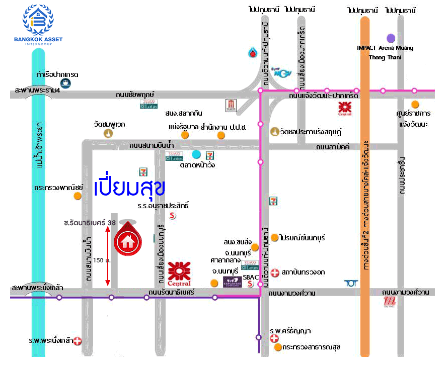 *****ทาวน์เฮ้าส์มือสอง โครงการ เปี่ยมสุข รัตนาธิเบศร์ บ้านหลังมุม พร้อมเข้าอยู่! เนื้อที่กว้าง 31.30 ตร.ว. ฟังก์ชัน 3 ห้องนอน 2 ห้องน้ำ บนทำเลเดินทางสะดวก หน้าโครงการติดถนนรัตนาธิเบศร์ เชื่อมต่อถนนเลี่ยงเมืองนนทบุรี ถนนสนามบินน้ำ ใกล้รถไฟฟ้าสายสีม่วง "สถานีสะพานพระนั่งเกล้า" ใกล้เซ็นทรัลรัตนาธิเบศร์