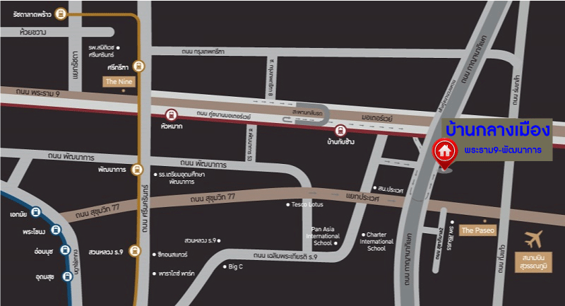 *****ทาวน์โฮมมือสอง โครงการ บ้านกลางเมือง พระราม9-พัฒนาการ หลังมุม เนื้อที่กว้าง 29.20 ตร.ว. ฟังก์ชัน 3 ห้องนอน 3 ห้องน้ำ 2 ที่จอดรถ ภายในสะอาด โปร่งโล่ง ตกแต่งสไตล์โมเดิร์น บนทำเลเดินทางสะดวก เชื่อมต่อถนนกาญจนาภิเษก ใกล้รถไฟฟ้าแอร์พอร์ต เรล ลิงก์ "สถานีทับช้าง" และจุดขึ้นทางด่วน "ศรีรัช"