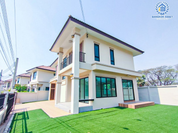 *****บ้านเดี่ยวมือหนึ่ง โครงการ ภานุวัชร2 รัตนาธิเบศร์-ท่าอิฐ เนื้อที่ 77.10 ตร.ว. ฟังก์ชัน 3 ห้องนอน 3 ห้องน้ำ 2 ที่จอดรถ สภาพเหมือนมือหนึ่ง บนทำเลเดินทางสะดวก เข้า-ออกได้ทั้งถนนรัตนาธิเบศร์ ถนนราชพฤกษ์ ใกล้รถไฟฟ้าสายสีม่วง "สถานีไทรม้า" และทางด่วน "ศรีรัช"