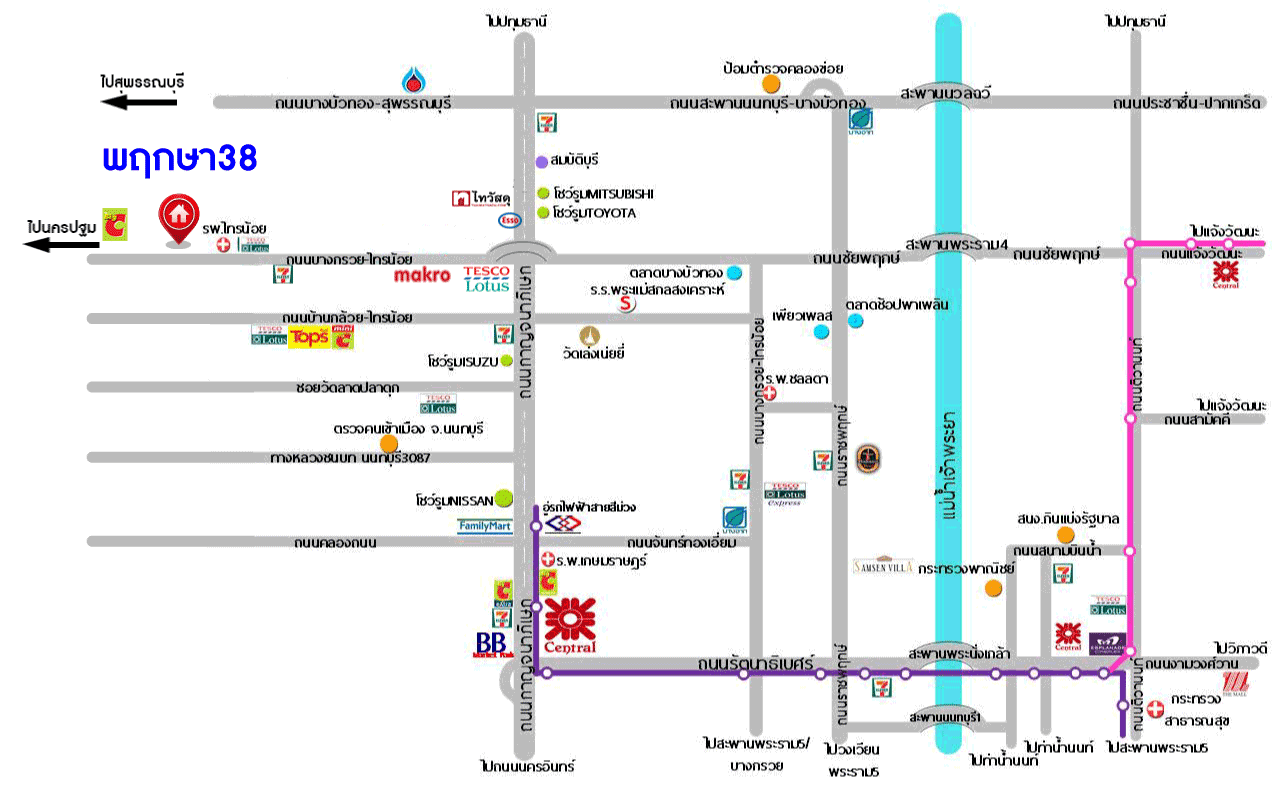 *****ทาวน์เฮ้าส์มือสองนนทบุรี โครงการ พฤกษา38 ชัยพฤกษ์-วงแหวนฯ หลังมุม เนื้อที่กว้างขวาง 25.5 ตร.ว. ฟังก์ชัน 3 ห้องนอน 2 ห้องน้ำ 1 ที่จอดรถ บ้านตัวอย่างในโครงการ พร้อมอยู่ เฟอร์นิเจอร์ครบ บนทำเลแห่งการเดินทาง ใกล้โรงพยาบาลไทรน้อย และทางด่วน "ศรีรัช" จองเลย!