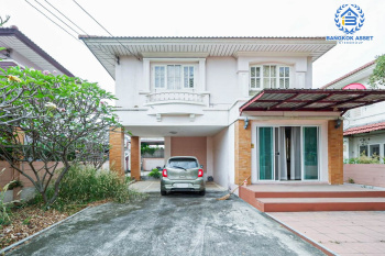 *****บ้านเดี่ยวมือสองปทุมธานี โครงการ มณีรินทร์ แลค&พาร์ค ราชพฤกษ์-ติวานนท์ เนื้อที่กว้างขวางถึง 61.1 ตร.ว. ฟังก์ชัน 3 ห้องนอน 3 ห้องน้ำ 4 ที่จอดรถ บนทำเลแห่งการเดินทาง เชื่อมต่อถนน 345, ถนนราชพฤกษ์, ถนนศรีสมาน ใกล้ทางด่วน "ศรีสมาน" และโรบินสัน ศรีสมาน