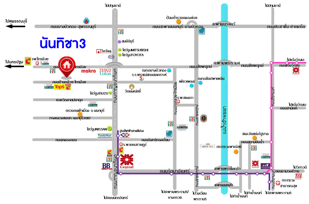 *****ทาวน์เฮ้าส์มือสองนนทบุรี หมู่บ้าน นันทิชา3 กาญจนาภิเษก เนื้อที่ 16 ตร.ว. ฟังก์ชัน 3 ห้องนอน 2 ห้องน้ำ 1 ที่จอดรถ บ้านสภาพสวย บนทำเลศักยภาพ เชื่อมต่อถนนกาญจนาภิเษก, ถนนบ้านกล้วย-ไทรน้อย, ถนนชัยพฤกษ์ ใกล้รถไฟฟ้าสายสีม่วง "สถานีคลองบางไผ่" จองด่วน!