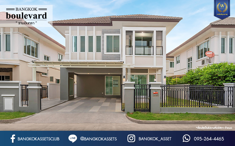 บ้านมือสองตกแต่งใหม่ โครงการ บางกอก บูเลอวาร์ด รามอินทรา แบรนด์ SC Asset เนื้อที่ 58.6 ตร.ว. ฟังก์ชัน 3 ห้องนอน 3 ห้องน้ำ ที่จอดรถ 2 คัน บนทำเลแห่งการเดินทาง เชื่อมต่อถนนรามอินทรา, ถนนรัชดา-รามอินทรา ใกล้จุดขึ้น "ทางด่วนรามอินทรา"  รถไฟฟ้าสายสีชมพู "สถานีวงแหวนรามอินทรา" และ ใกล้ห้างแฟชั่น ไอส์แลนด์