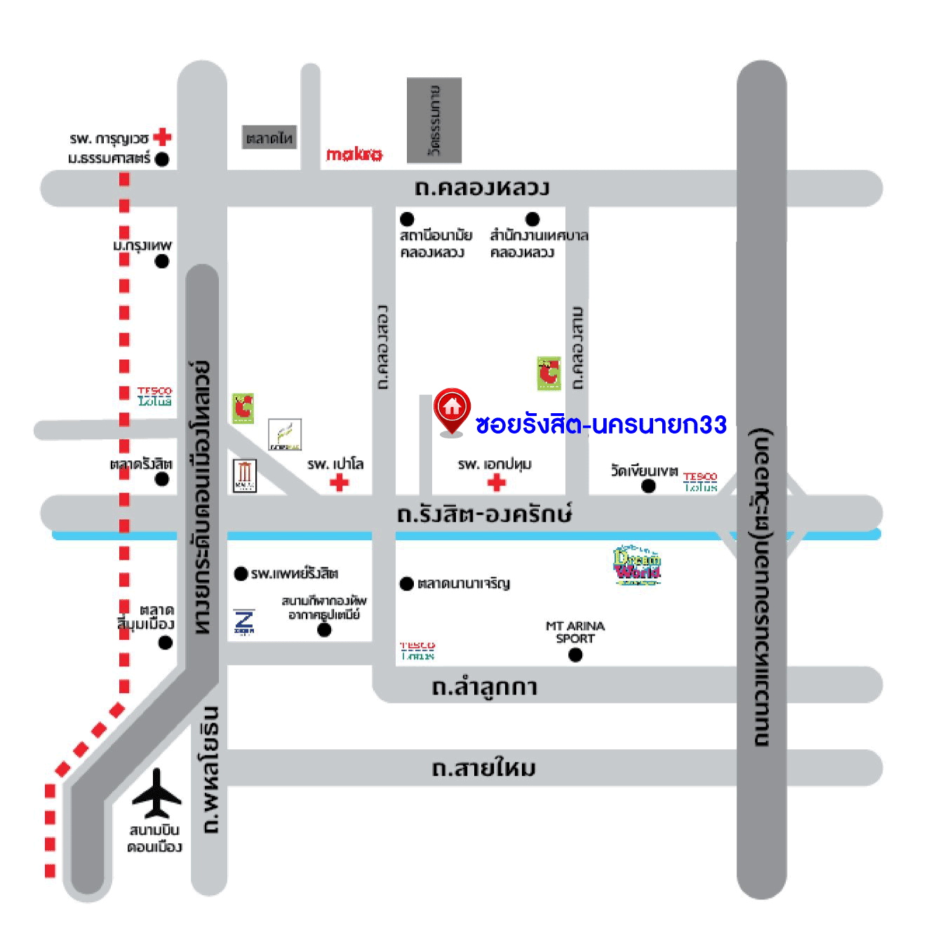 *****บ้านแฝดมือสองปทุมธานี หมู่บ้าน ซอยรังสิต-นครนายก33 รังสิต-นครนายก เนื้อที่กว้างมากถึง 35 ตร.ว. ฟังก์ชัน 5 ห้องนอน 2 ห้องน้ำ 1 ที่จอดรถ ติดตลาด แถมฟรี! ปั๊มน้ำพร้อมแทงค์น้ำ บนทำเลเข้าเมืองสะดวก เชื่อมต่อถนนรังสิต-นครนายก, ถนนพหลโยธิน ใกล้รถไฟฟ้าสายสีแดง "สถานีรังสิต" และทางด่วน "ดอนเมืองโทลเวย์"