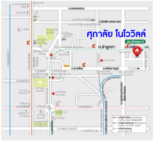 *****ทาวน์เฮ้าส์มือสองปทุมธานี โครงการ ศุภาลัย โนโววิลล์ คลอง5 หลังมุม! เนื้อที่กว้างเกือบ 32 ตร.ว. ฟังก์ชัน 4 ห้องนอน 2 ห้องน้ำ ต่อเติมแล้ว พร้อมเฟอร์นิเจอร์บิ้วอินท์ บนทำเลแห่งการเดินทาง เชื่อมต่อถนนลำลูกกา, ถนนหทัยราษฎร์ ใกล้รถไฟฟ้าสายสีเขียว "สถานีคูคต" จองเลย!