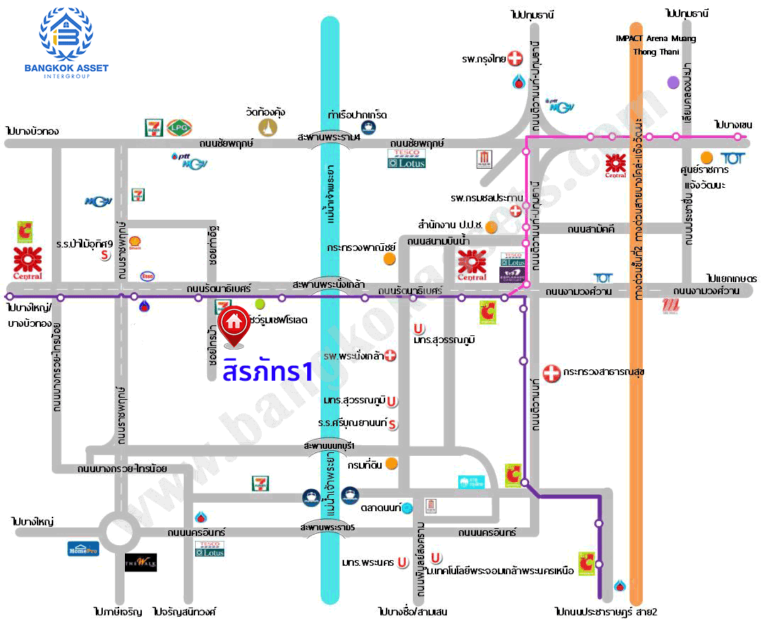 ทาวน์เฮ้าส์มือสอง โครงการ สิรภัทร1 รัตนาธิเบศร์ เนื้อที่กว้าง 21.50 ตร.ว. ฟังก์ชัน 3 ห้องนอน 2 ห้องน้ำ 2 ที่จอดรถ ภายในสภาพดี พร้อมเข้าอยู่ บนทำเลดี เชื่อมต่อถนนรัตนาธิเบศร์ ถนนงามวงศ์วาน ใกล้รถไฟฟ้าสายสีม่วง "สถานีบางรักน้อยท่าอิฐ" ใกล้หางสรรพสินค้าเซ็นทรัลเวสต์เกต