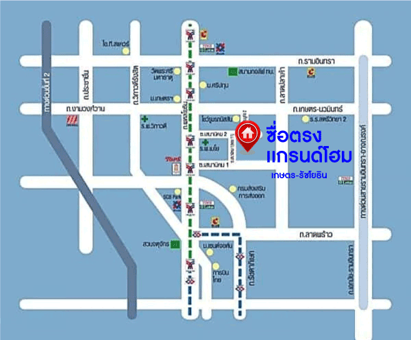 *****ทาวน์เฮ้าส์มือสอง 3 ชั้น โครงการ ซื่อตรง แกรนด์โฮม เกษตร-รัชโยธิน หลังมุม เนื้อที่กว้าง 44.60 ตร.ว. ฟังก์ชัน 5 ห้องนอน 3 ห้องน้ำ 3 ที่จอดรถ โฮมออฟฟิศทำเลทอง บนทำเลเดินทางสะดวก เชื่อมต่อถนนรัชดาภิเษก ถนนลาดพร้าว ใกล้รถไฟฟ้าสายสีเขียว "สถานีเสนานิคม" และจุดขึ้นทางด่วน "ห้าแยกลาดพร้าว"