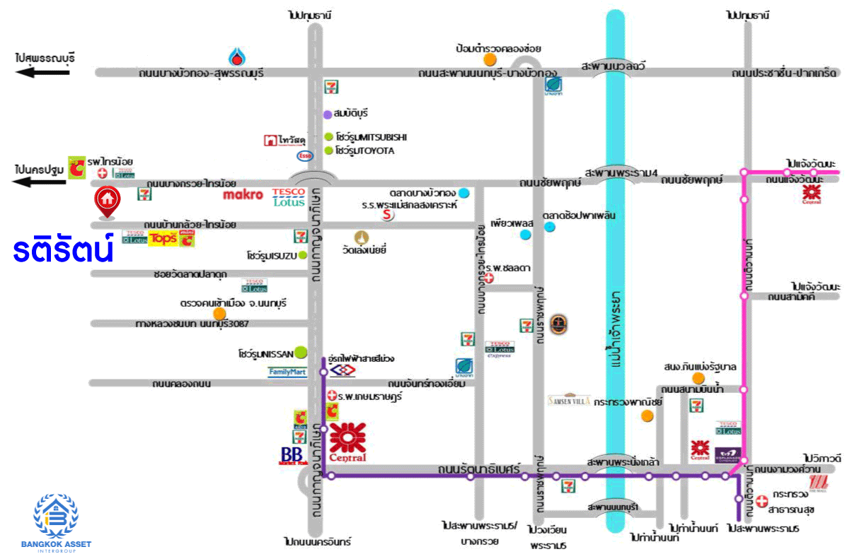 *****บ้านแฝดชั้นเดียวมือสองนนทบุรี โครงการ รติรัตน์ ถนนต้นเชือก-วัดมะสง เนื้อที่กว้าง 35 ตร.ว. ฟังก์ชัน 2 ห้องนอน 2 ห้องน้ำ 1 ที่จอดรถ แถมฟรี! 3 เครื่องปรับอากาศ 1 เครื่องทำน้ำอุ่น บนทำเลแห่งการเดินทาง ใกล้รถไฟฟ้าสายสีม่วง "สถานีคลองบางไผ่" ในราคาถูก