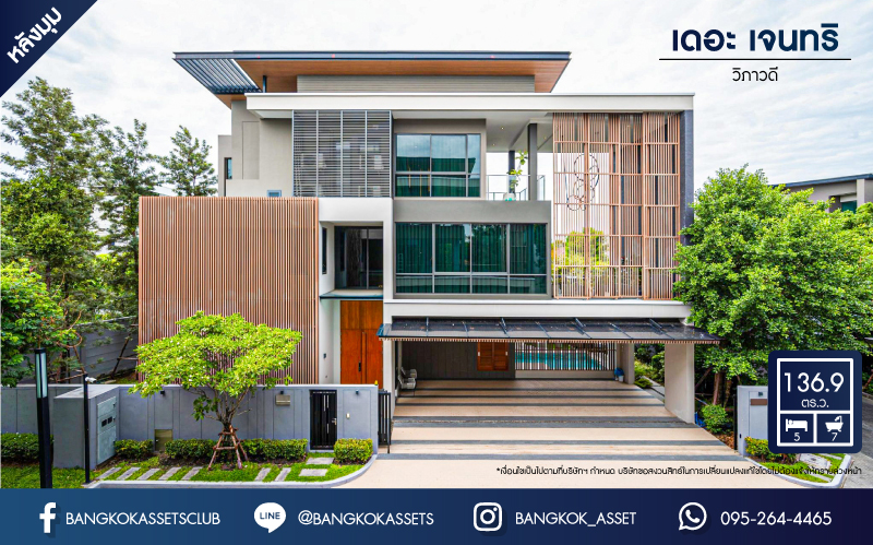 *****บ้านเดี่ยวมือสอง โครงการ เดอะ เจนทริ วิภาวดี หลังมุม จาก SC ASSET เนื้อที่ 136.90 ตร.ว. ฟังก์ชัน 5 ห้องนอน 7 ห้องน้ำ 4 ที่จอดรถ บ้านหลังใหญ่ ติดตั้งลิฟต์ในบ้าน ตกแต่งหรูหรา บนทำเลแห่งการเดินทาง เชื่อมต่อถนนพหลโยธิน ถนนรามอินทรา ถนนประเสริฐมนูกิจ ใกล้รถไฟฟ้าสายสีแดง "สถานีหลักสี่"