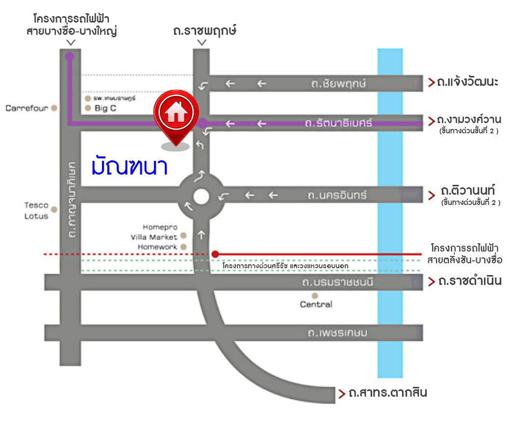 *****บ้านเดี่ยวมือสอง โครงการ มัณฑนา ราชพฤกษ์ เนื้อที่ 52.10 ตร.ว. ฟังก์ชัน 3 ห้องนอน 2 ห้องน้ำ 2 ที่จอดรถ บ้านหลังใหญ่ พื้นที่รอบบ้านกว้างขวาง ตั้งบนทำเลดี เชื่อมต่อถนนกาญจนาภิเษก ถนนรัตนาธิเบศร์ ถนนนครอินทร์ ใกล้เซ็นทรัลเวสต์เกต และรถไฟฟ้าสายสีม่วง "สถานีบางรักน้อยท่าอิฐ"