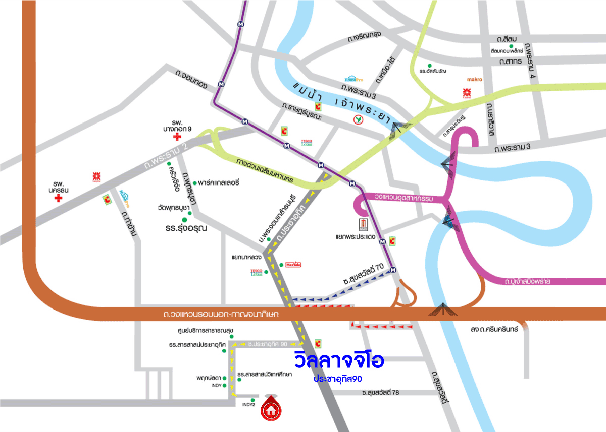 *****บ้านแฝดมือสองสมุทรปราการ โครงการ วิลลาจจิโอ ประชาอุทิศ90 หลังมุม! เนื้อที่กว้าง 36.6 ตร.ว. ฟังก์ชัน 3 ห้องนอน 2 ห้องน้ำ 2 ที่จอดรถ บ้านสภาพใหม่มาก ไม่เคยเข้าอยู่ บนทำเลแห่งการเดินทาง เชื่อมต่อถนนประชาอุทิศ ใกล้รถไฟฟ้าสายสีม่วง "สถานีครุใน" และทางด่วน "เฉลิมมหานคร"