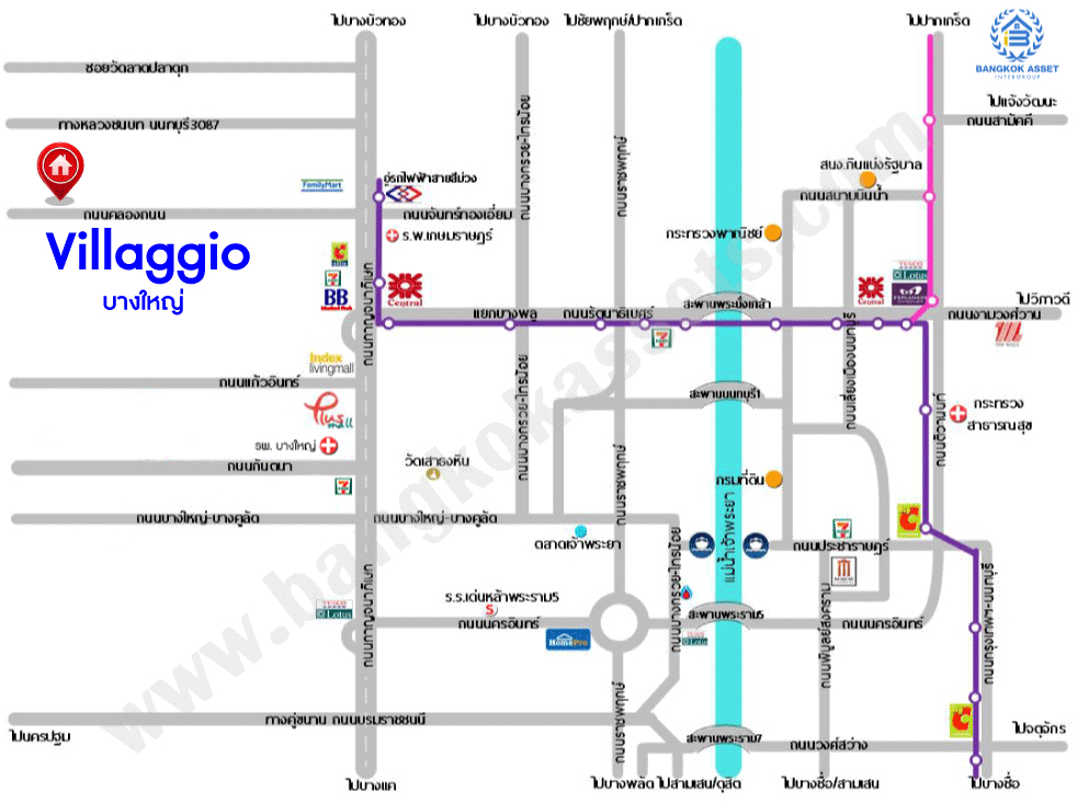 *****บ้านแฝดมือสองนนทบุรี โครงการ Villaggio บางใหญ่ เนื้อที่กว้าง 39.4 ตร.ว. ฟังก์ชัน 3 ห้องนอน 3 ห้องน้ำ 2 ที่จอดรถ บ้านสภาพใหม่ พร้อมเข้าอยู่ ต่อเติมแล้ว บนทำเลเชื่อมต่อถนนกาญจนาภิเษก ใกล้รถไฟฟ้าสายสีม่วง "สถานีคลองบางไผ่" และจุดขึ้นทางด่วน "ศรีรัช"