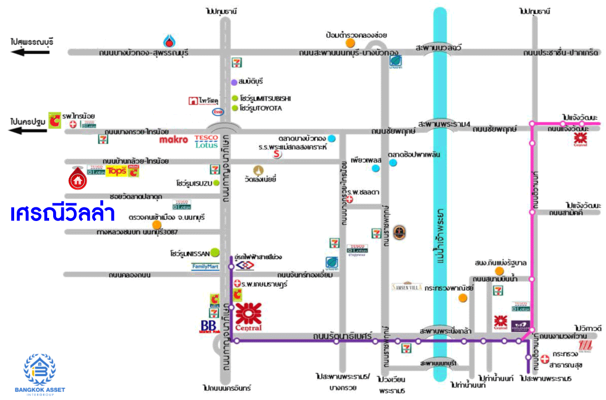 *****ทาวน์เฮ้าส์มือสองนนทบุรี โครงการ เศรณีวิลล่า บ้านกล้วย-ไทรน้อย เนื้อที่กว้างขวางถึง 31 ตร.ว. ฟังก์ชัน 3 ห้องนอน 2 ห้องน้ำ 1 ที่จอดรถ บ้านปรับปรุงใหม่สภาพดีมาก บนทำเลแห่งการเดินทาง เชื่อมต่อถนนกาญจนาภิเษก ใกล้รถไฟฟ้าสายสีม่วง "สถานีคลองบางไผ่" และทางด่วน "ศรีรัช" ในราคาสุดคุ้ม!