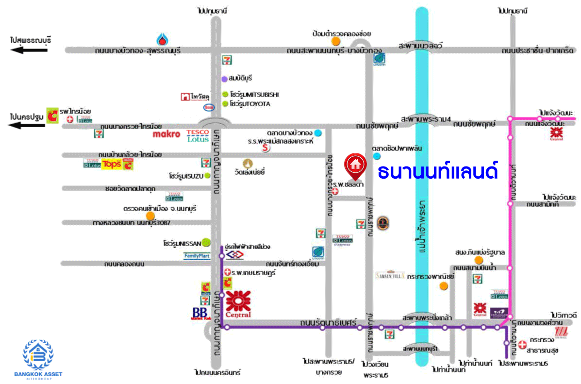 *****ทาวน์เฮ้าส์มือสอง โครงการ ธนานนท์แลนด์ ราชพฤกษ์ เนื้อที่กว้าง 16 ตร.ว. ฟังก์ชัน 2 ห้องนอน 3 ห้องน้ำ 1 ที่จอดรถ บ้านพร้อมอยู่ สภาพดีเยี่ยมเหมือนใหม่ บนทำเลเดินทางสะดวก เชื่อมต่อถนนราชพฤกษ์ ถนนติวานนท์ ถนนชัยพฤกษ์ ใกล้รถไฟฟ้าสายสีม่วง "สถานีบางรักน้อยท่าอิฐ" และจุดขึ้นทางด่วน "ศรีรัช"