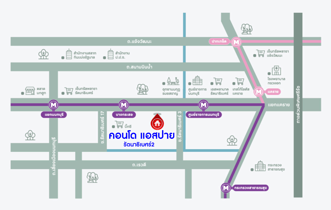 *****คอนโดมิเนียมมือสองนนทบุรี โครงการ แอสปาย รัตนาธิเบศร์2 เนื้อที่กว้าง 30.72 ตร.ม. ฟังก์ชัน 1 ห้องนอน 1 ห้องน้ำ 1 ที่จอดรถ ห้องสภาพดี สิ่งอำนวยความสะดวกพร้อม บนทำเลติดถนนรัตนาธิเบศร์ เพียง 290 เมตรก็ถึงรถไฟฟ้าสายสีม่วง "สถานีบางกระสอ" ใกล้ทางด่วน "งามวงศ์วาน"