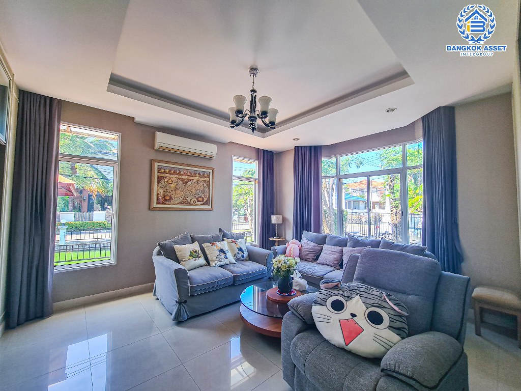 *****บ้านเดี่ยวมือสอง โครงการ มณีรินทร์ เลค แอนด์ พาร์ค ราชพฤกษ์-ติวานนท์ หลังมุม เนื้อที่กว้าง 123.60 ตร.ว. ฟังก์ชัน 4 ห้องนอน 4 ห้องน้ำ 2 ที่จอดรถ บ้านหลังใหญ่ พื้นที่รอบบ้านกว้างขวาง โครงการบนทำเลดี เชื่อมต่อถนนสะพานนนทบุรี-บางบัวทอง ถนนกาญจนาภิเษก ถนนราชพฤกษ์ ถนน345