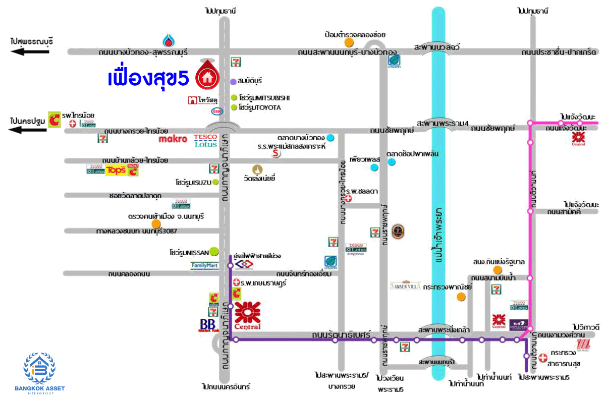*****ทาวน์เฮ้าส์มือสอง โครงการ เฟื่องสุข5 กาญจานาภิเษก หลังมุม เนื้อที่ 77 ตร.ว. ฟังก์ชัน 3 ห้องนอน 2 ห้องน้ำ 2 ที่จอดรถ บ้านพร้อมเข้าอยู่ ภายในเหมือนใหม่ พื้นที่รอบบ้านกว้าง บนทำเลดี เชื่อมต่อถนนบางบัวทอง-สุพรรณบุรี ถนนกาญจนาภิเษก ถนนบางกรวย-ไทรน้อย