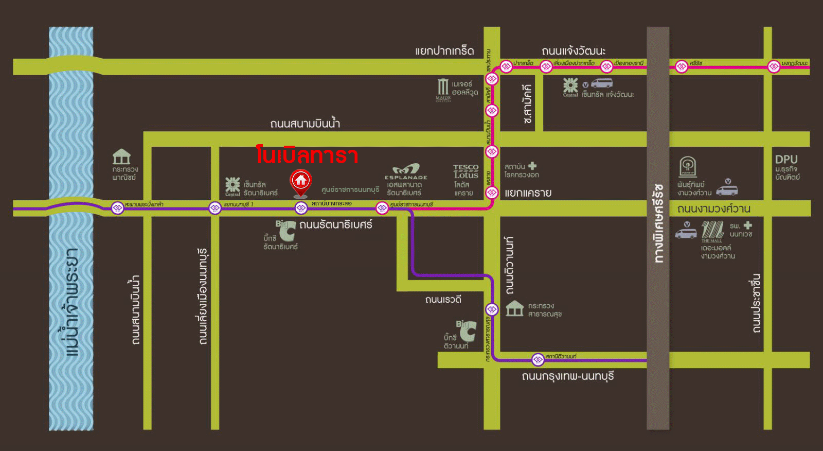 ****บ้านเดี่ยวมือสอง โครงการ โนเบิล ทารา งามวงศ์วาน สุดยอดความเป็นส่วนตัว กลางใจเมือง เนื้อที่ 116.80 ตร.ว. ฟังก์ชัน 3 ห้องนอน 4 ห้องน้ำ 2 ที่จอดรถ แถมฟรี! เครื่องปรับอากาศ บนทำเลเดินทางสะดวก เชื่อมต่อถนนรัตนาธิเบศร์ ถนนเลี่ยงเมืองนนทบุรี ใกล้รถไฟฟ้าสายสีม่วง "สถานีบางกระสอ" และจุดขึ้นทางด่วน "ศรีรัช"