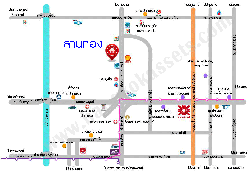 *****บ้านเดี่ยวมือสองนนทบุรี โครงการ ลานทอง ปากเกร็ด เนื้อที่กว้างขวางถึง 72 ตร.ว. ฟังก์ชัน 3 ห้องนอน 4 ห้องน้ำ 2 ที่จอดรถ บ้านตกแต่งใหม่ ภายในสวยมาก บนทำเลแห่งการเดินทาง เชื่อมต่อถนนติวานนท์ ใกล้รถไฟฟ้าสายสีชมพู "สถานีห้าแยกปากเกร็ด" และจุดขึ้นทางด่วน "แจ้งวัฒนะ"